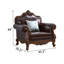 Fauteuil en cuir véritable de 45,2 po de large Aseliya