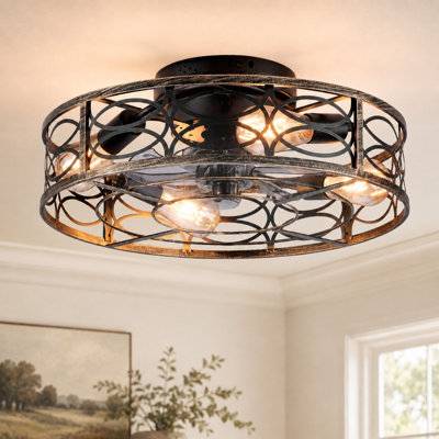 Ventilateur de plafond réversible en cage 20 po avec ensemble d'éclairage et télécommande Farmhouse