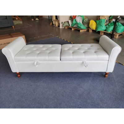 Upholstered Storage Ottoman Bench