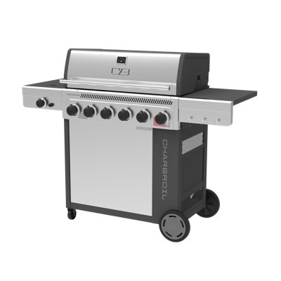 Charbroil Performance Series 6-Burner Gas Grill Cart with Side Burner, Grey & Stainless -  463286125
