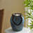 9.25"H Turquoise Leaf Textured Ceramic Jar Tabletop Fountain With Pump And LED Light (KD)