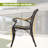 Outdoor 3 Pieces Patio Bistro Set, Cast Aluminum Conversation Set with Umbrella Hole for Backyard, Porch, Poolside, Lawn, Black with Gold-Painted Edges