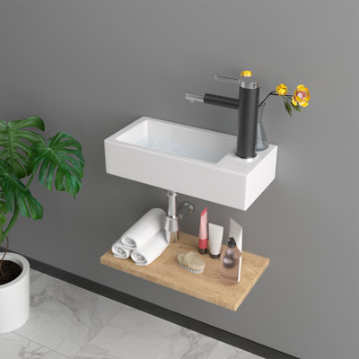 Lavabo de salle de bain mural Leceyo