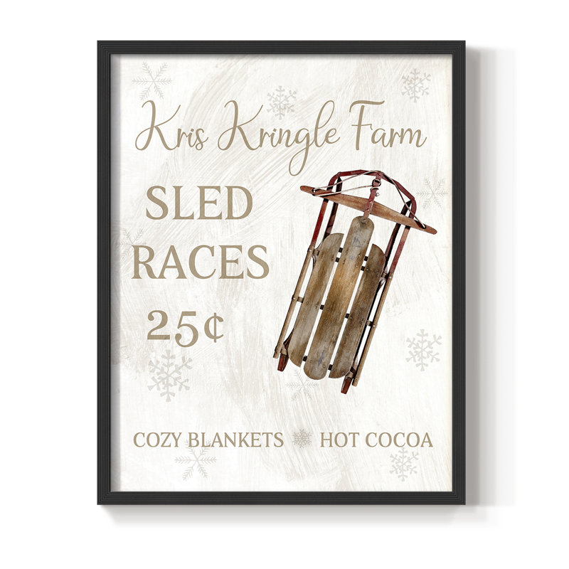 Sled Races Framed Print - Solid Wood