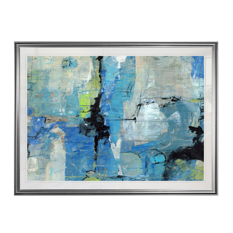 « spontané », reproduction, H 20 po x l 24 po x P 1,5 po, Cadre argenté