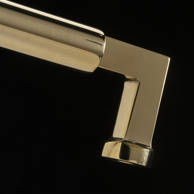 Parkview Collection Handle Pull - Cabinet - Transitional Hardware for Drawers & Cabinets, 12", Unlacquered Polished Brass
