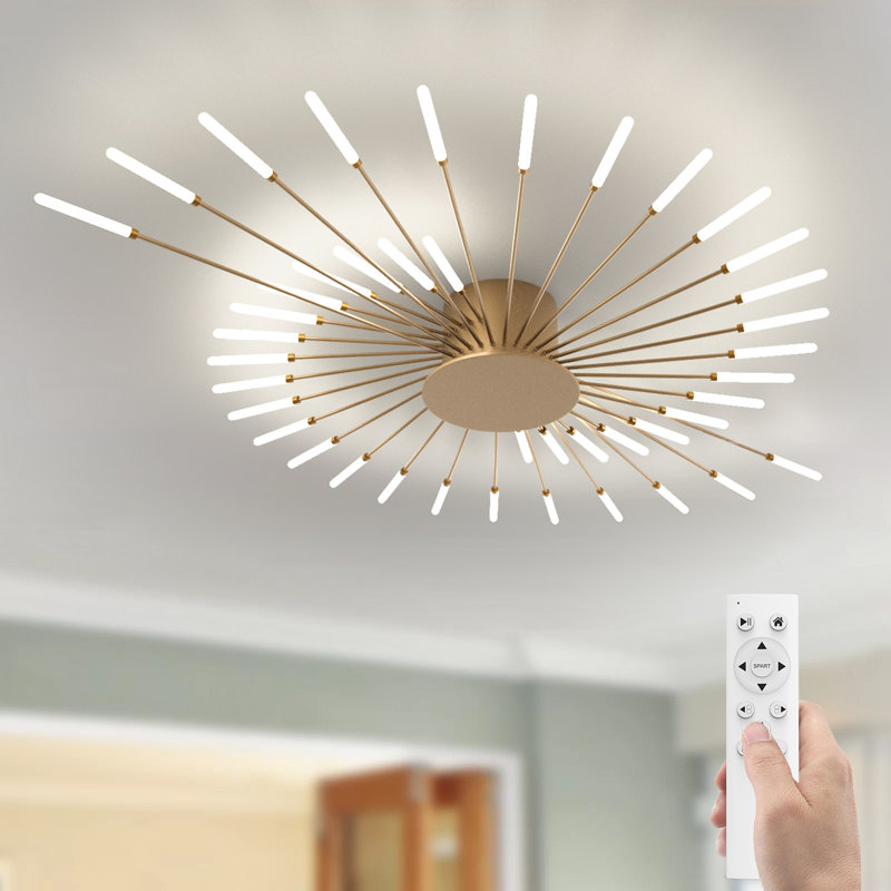 Acrylic LED Semi Flush Mount,  Gold