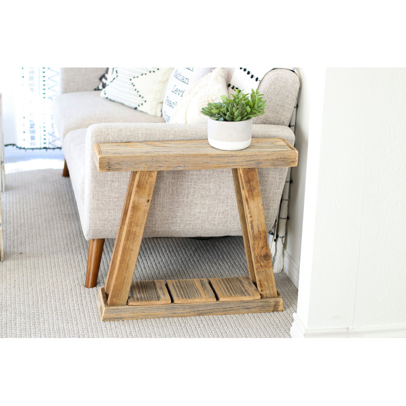 Arriya Solid Wood Top End Table with Storage