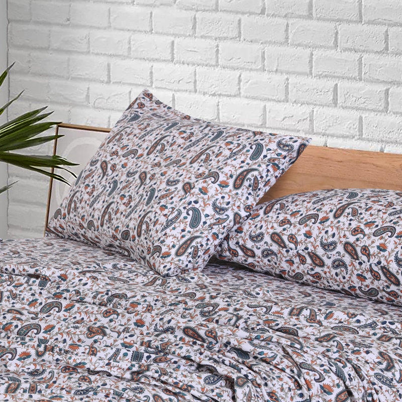 100% Cotton Sheets Sets Soft Crispy Percale Cooling Sheets 16 Inch Deep Pocket Bed Sheets, Twin Sheet Set with 1 Pillowcase
