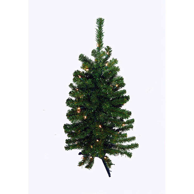 3' Green Pine Artificial Christmas Tree with Warm White LED Lights