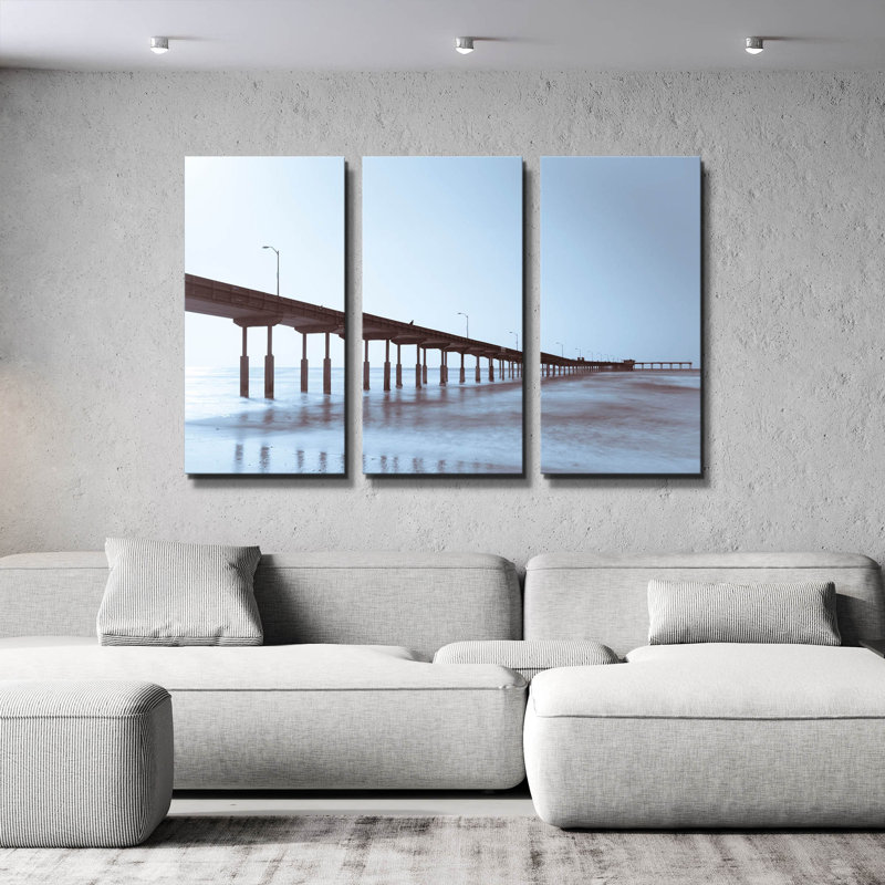 « Pier Tone » de Chris Moyer, triptyque mural, 152 x 102 cm, 60"x40"