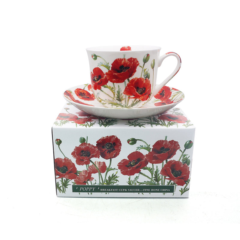 Lysette Bone China Cappuccino Cup and Saucer
