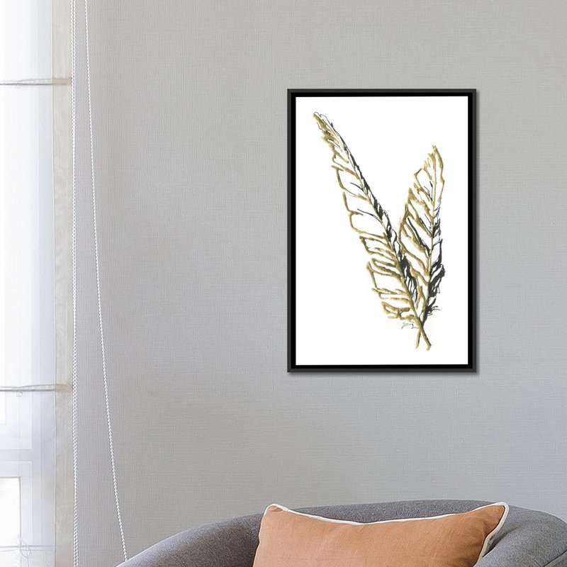 Reproduction d'art sur toile tendue Gilded Raven, H 26 po x l 18 po x P 0,75 po, Toile encadrée noire, Pas de tapis