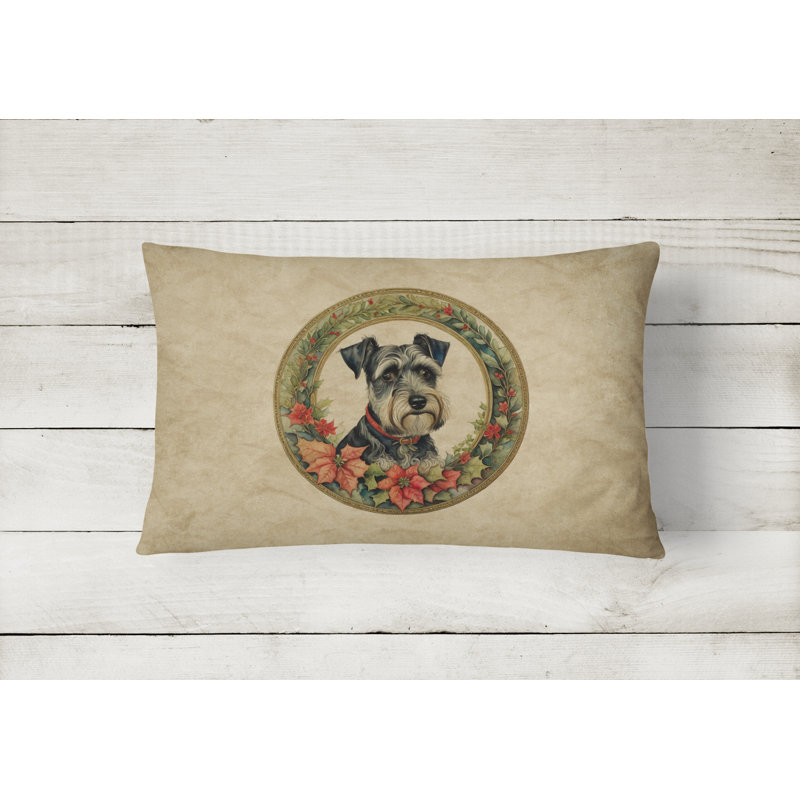 Coussin décoratif intérieur / extérieur en polyester Christmas, 12 po x 16 po, Rectangulaire