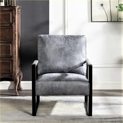 Chaise d'appoint moderne avec structure en métal, fauteuil pour salon, chambre à coucher, bureau à domicile