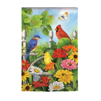 Jewels of Summer Garden Suede Double Sided Flag