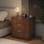Ensemble de 2 tables de chevet 3 tiroirs, table de chevet en bois cannelé, ensemble de 2 tables de chevet, H 23,9 po x l 22,8 po x P 15 po, noyer-293338429-293338403