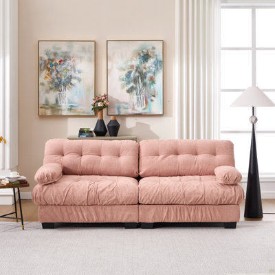 Cloud Couch Modular Sectional Sofa, Modern Loveseat Sectional Couches for Living Room,Deep Seat Modular Couch with Armrests Pillows,Comfy advanced flannelette Sofa for Bedroom(4pillow)