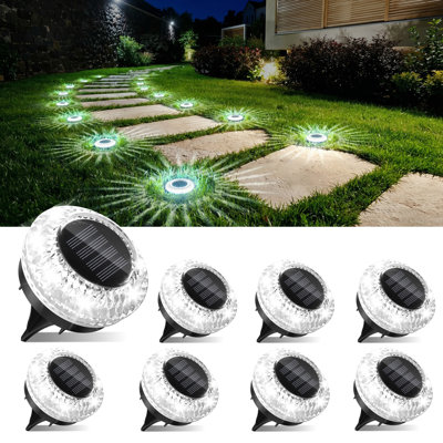 Éclairage solaire au sol pour l'extérieur, sentier à énergie solaire Ip67 imperméable et anti-éblouissant, éclairage solaire pour le jardin, éclairage de paysage pour la terrasse du patio