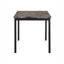 Ensemble de coin-repas 5 pièces avec plateau en faux marbre, structure en métal noir profond et 4 chaises rembourrées