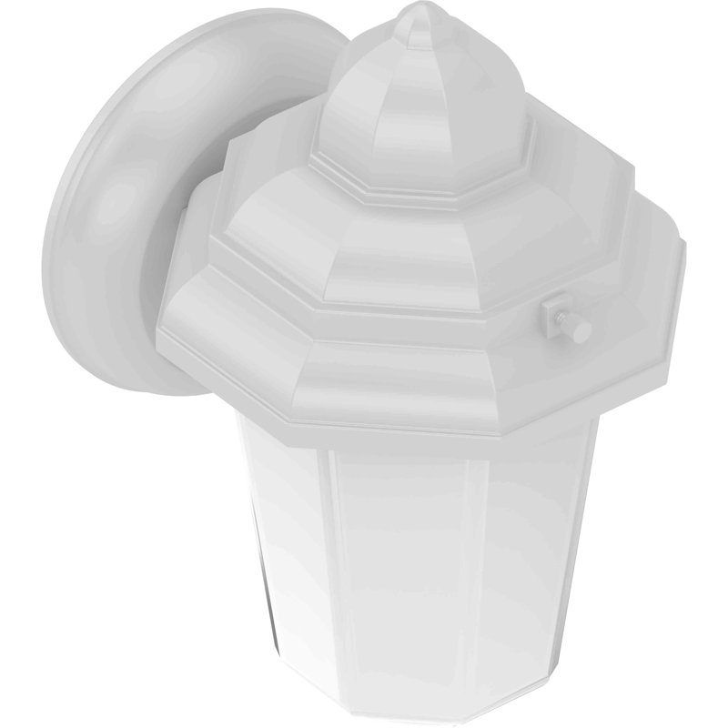  1-Light Outdoor Cast Aluminum White Wall Mount Wall Sconce Wall Lantern with Frosted Glass, White