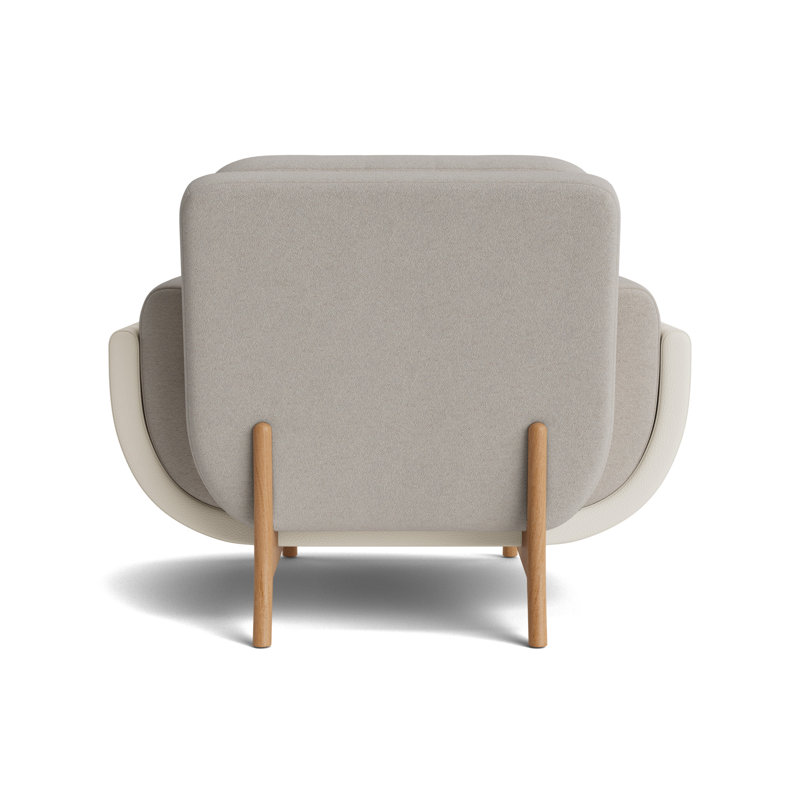 Regatta Chair, Boucle - Dove Gray/Greenwich Leather - Cream, Natural