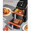 Grande friteuse à double air de 12 pte, sécheuse à air double 10 en 1 avec 2 paniers et technologie SyncHeat pour une cuisson uniforme, conception compacte empilée, finition intelligente et cuisson assortie, antiadhésif sans PFAS, va au lave-vaisselle, vert foncé