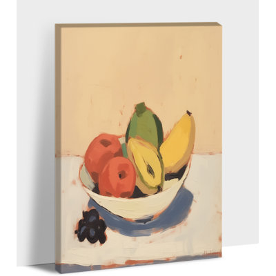 Large Adriany Fruit Bowl Still Life Painting Vintage Food Poster Canvas Prints Colorful Picture Prints Wall Art for Kitchen Dining Room Wall Decor Artwork Ready to Hang No Outer Frame, 28×40 Inches