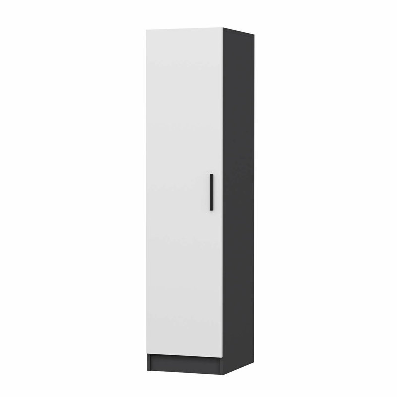 Elina Manufactured Wood Wardrobe, 190cm H x 45cm W x 52cm D, Black./White