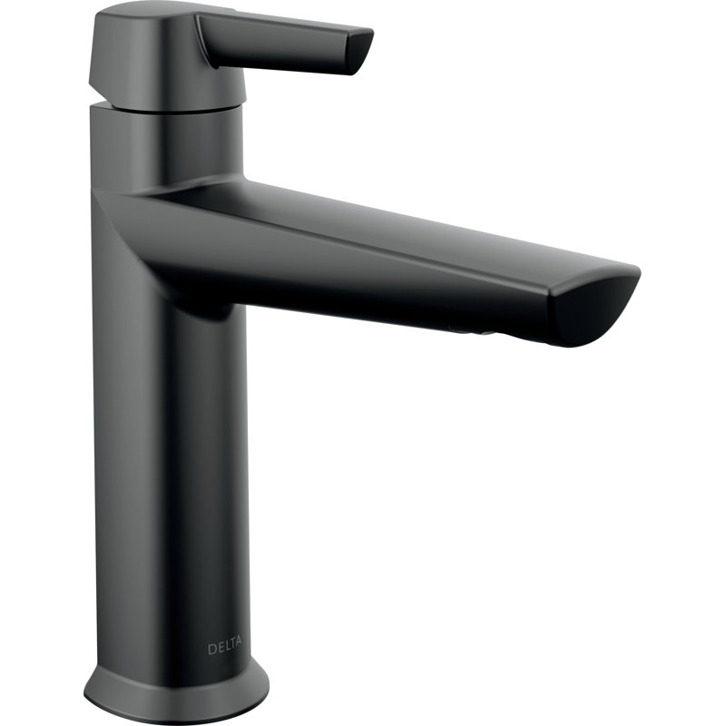 Robinet de salle de bain monotrou avec ensemble de drain Galeon, Noir mat