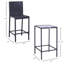 Ensemble de bar en rotin 3 pièces avec plateau en verre, 2 tabourets de bar pour l'extérieur, le patio, le jardin, le bord de la piscine