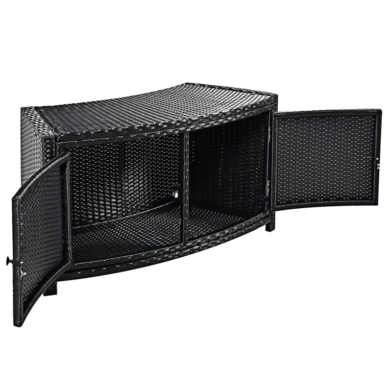 Ensemble de canapé de patio en rotin avec espaces de rangement, Gris