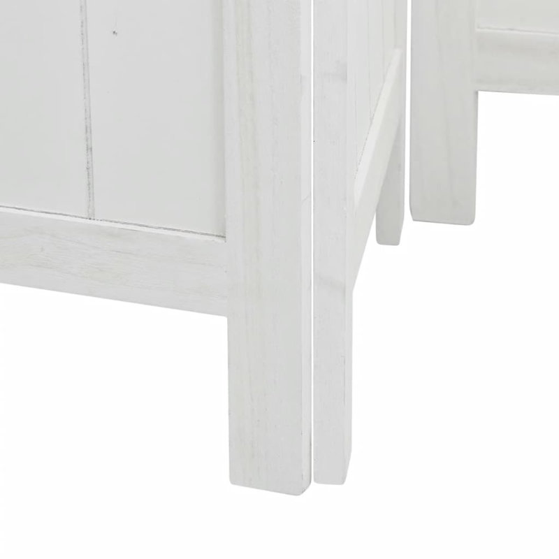 Farnum Solid Wood Accent Room Divider, White, 180cm H x 145cm W