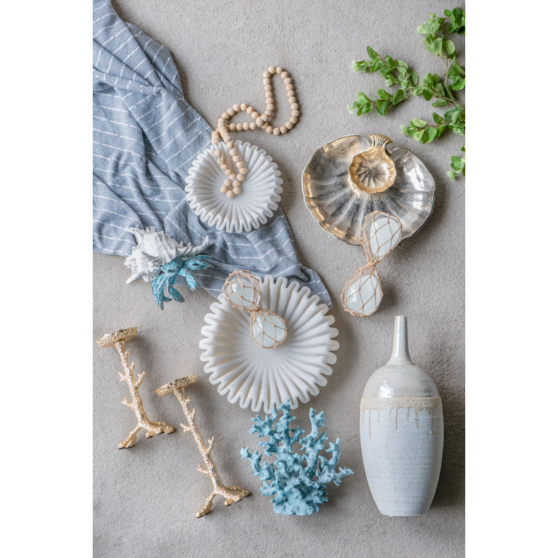 3.5X3.5X8" Clear 30-Minute Hourglass With White Sand And Tan Cotton Netting, 8”H x 3.5"W x 3.5”D