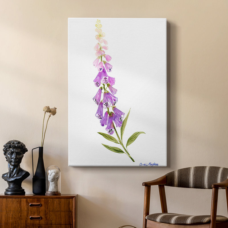 Annie's Foxglove II - galerie sur mesure Cavas, H 18 po x l 12 po