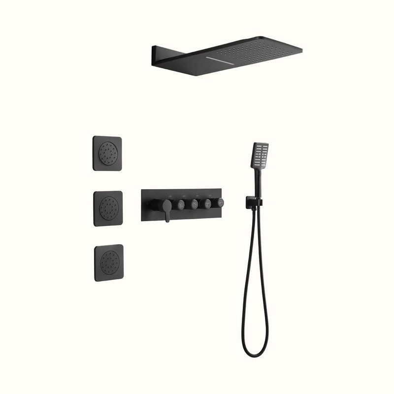 Complete Shower System, Matte Black