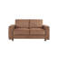 Velours côtelé brun moderne à 2 places, tissu confortable à toutes les saisons, style minimaliste, pieds noirs, décoration intérieure et de bureau pour différents espaces, tissu froissé, design, structure