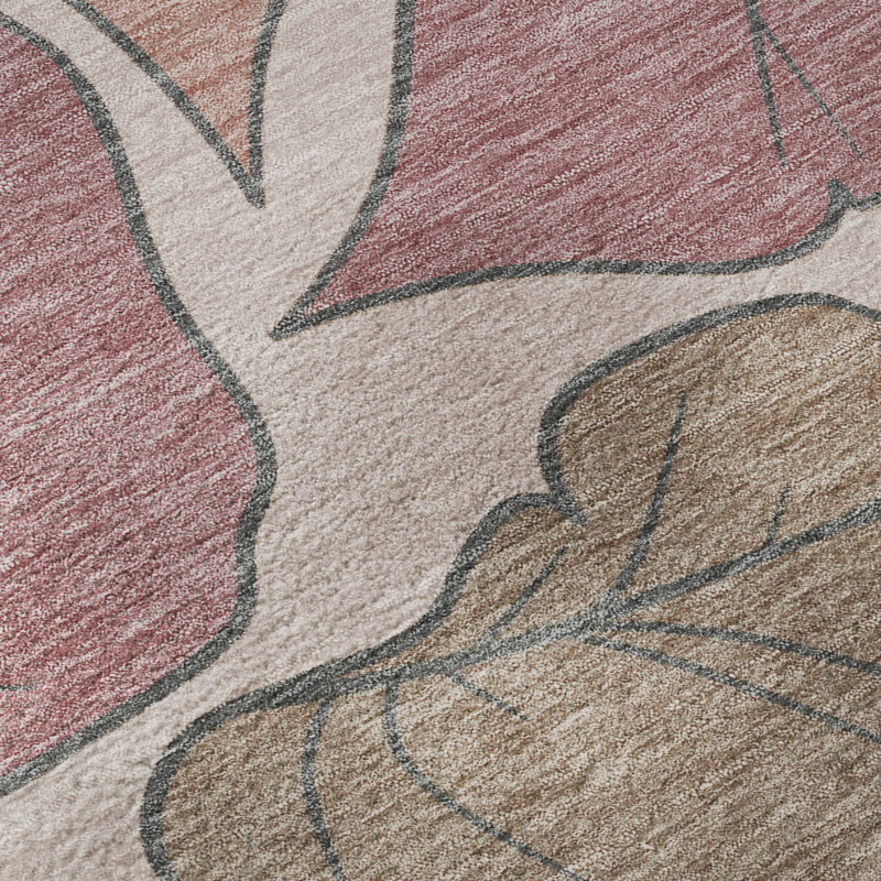 Tapis botanique de qualité supérieure lavable à la machine Mayfield AMF2348, Blush, Tapis de couloir 2 pi 3 po x 7 pi 6 po