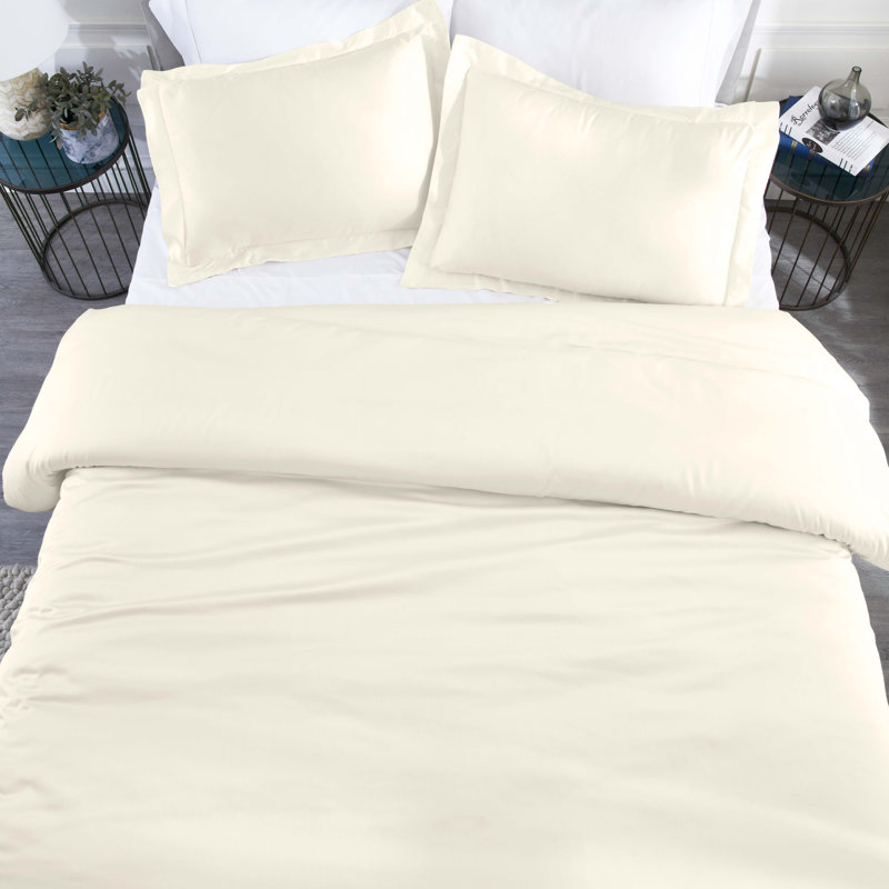 100% Modal From Beechwood Duvet Cover Set, Full /Queen, Ivory