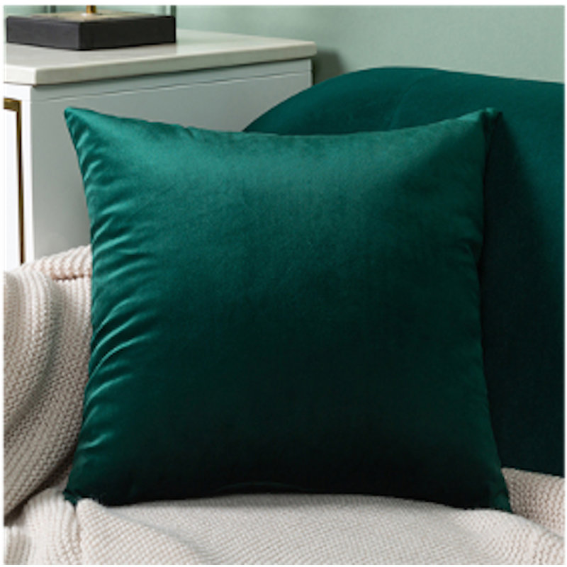Nayelee Square Cushion Cover, Dark Green