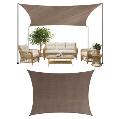 Sun Shade Canopy - 10x13ft Curved Rectangle Sun Shade Sail with UV Protection - Sun Shades Outdoor Patio or Pool Canopy - Sunshades for Patio, Yard, Deck or Outdoor Activities by Pure Garden
