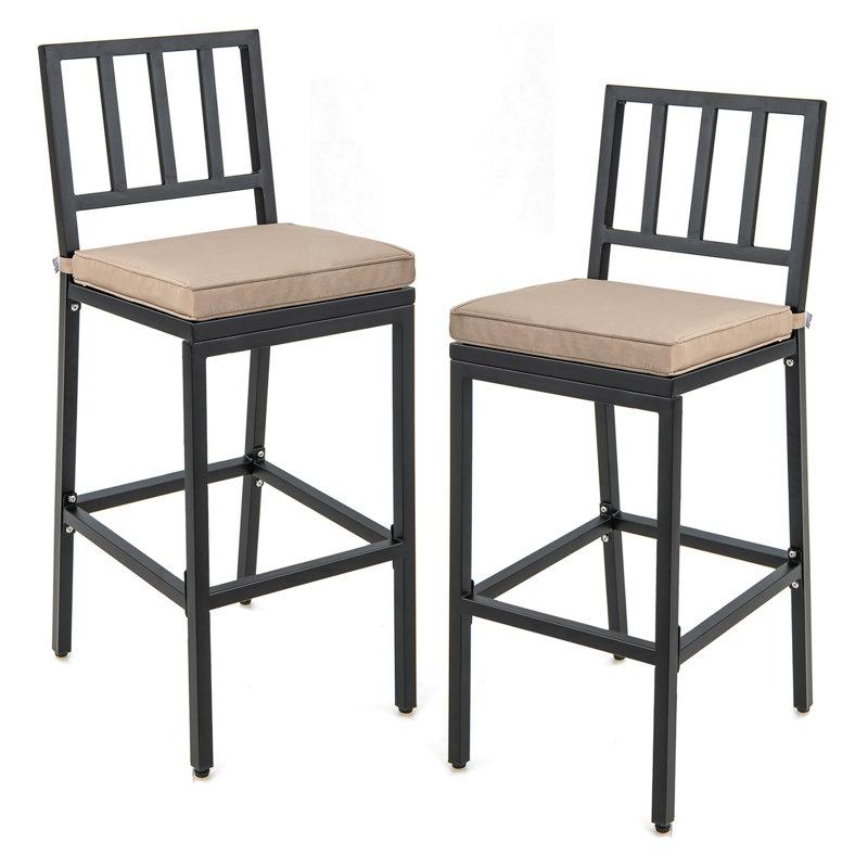 Nayman Upholstered Bar Stool with Iron Frame