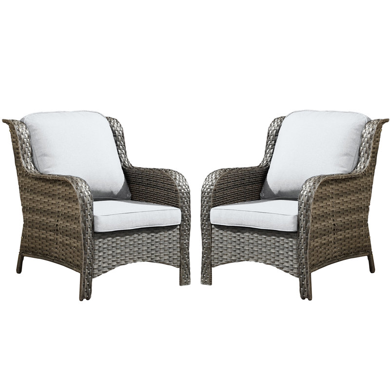 Chaise de patio avec coussins Moreno, Gris