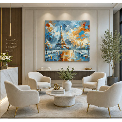 Abstract Eiffel Tower Wrapped Canvas Wall Art