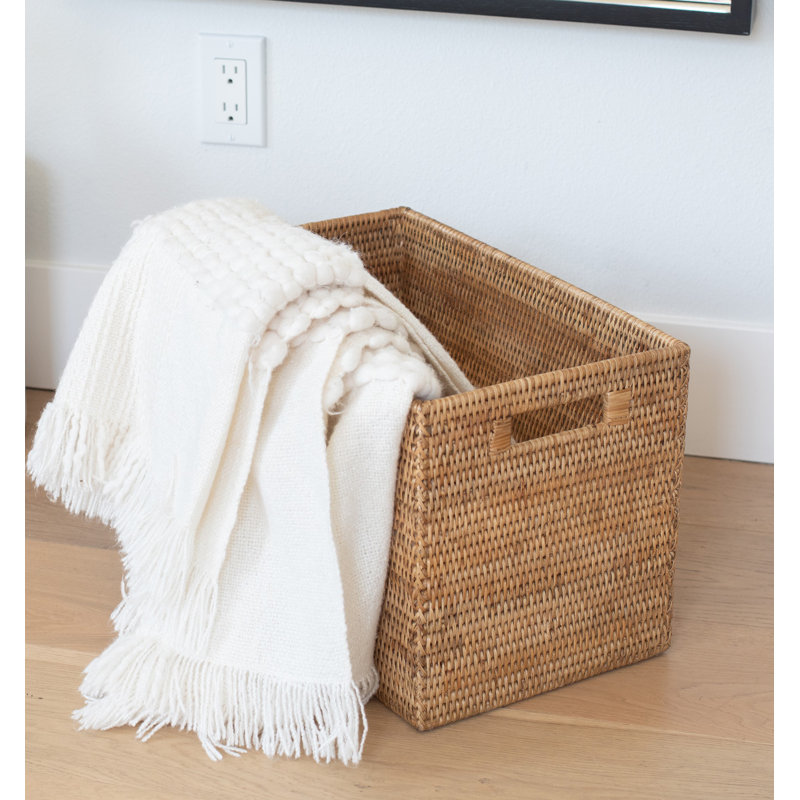 Birch Lane™ Rattan Decorative Basket, Honey Brown