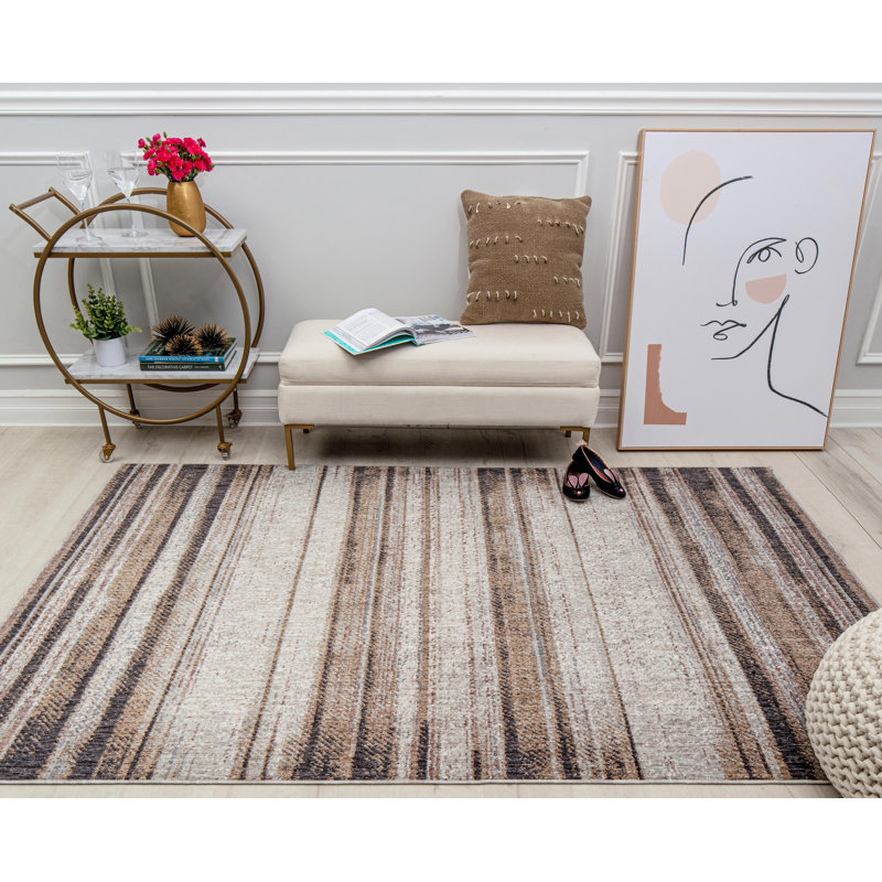 Celestia Contemporary Gazey grey Area Rug, Rectangle 8' x 10'