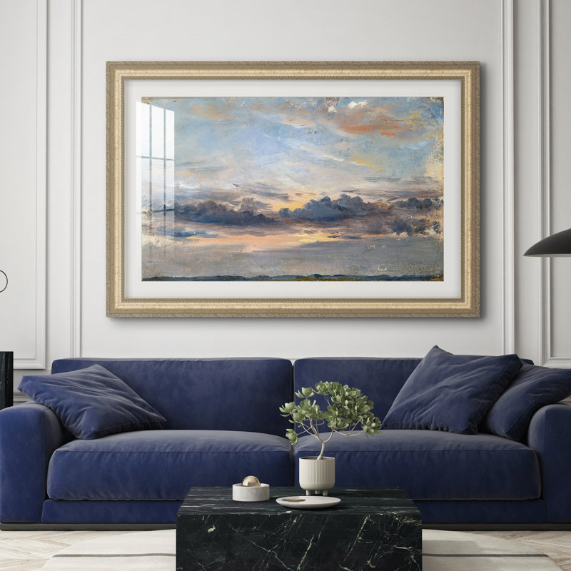 " A Cloud Study, Sunset " by John Constable Oil Print, 28x40 INNER SIZE, Framed Print with Mat