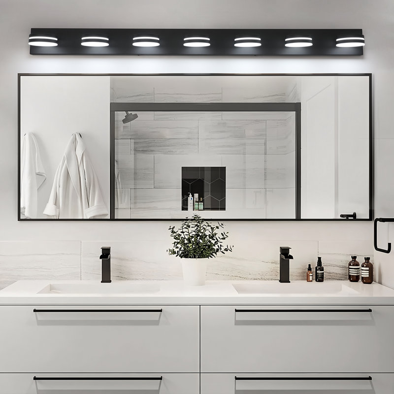 Ravo LED  Vanity Light High Transmittance and Dimmable 5500K with 270° Rotatable Head, Matte Black, 7 Lights