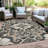 Machine Washable Indoor/Outdoor Xhevrie Charcoal Rug-1433372850