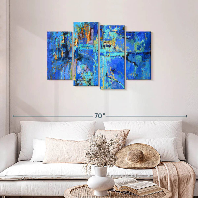 Avery Royal Blue Abstract, 27" H x 43" W